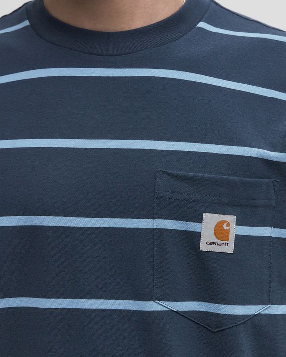CARHARTT WIP｜ (Aiken Pocket T-shirt (I034487 2XKXX)) Carhartt WIP Aiken Stripe Pocket T-Shirt | Dusky Blue – Page