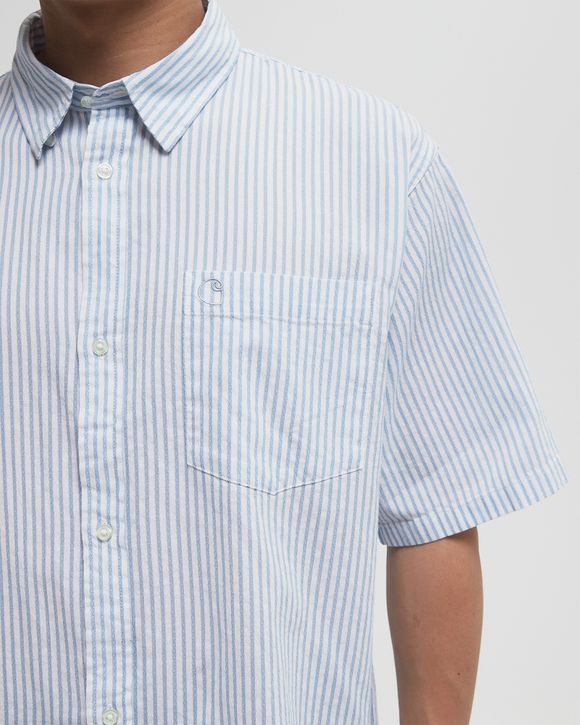 【Carhartt】 ★ S/S PHELPS SHIRT ★ Loose Fit Carhartt WIP S/S Phelps Shirt Blue | BSTN Store