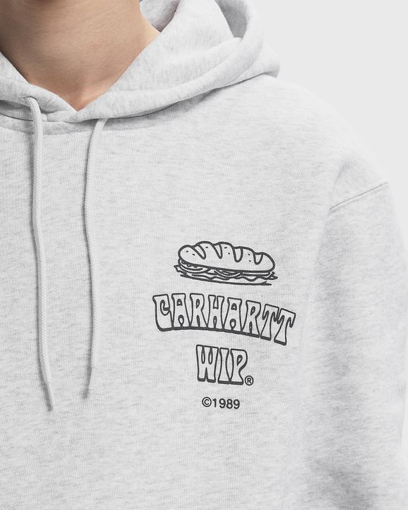 【関税&送料込】Carhartt Wip Hooded Sandwich Cotton Sweatshi Carhartt WIP Hooded Sandwich Sweatshirt | Blue Fog / Red