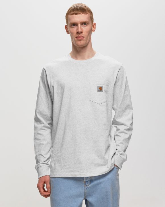 Carhartt WIP L/S Pocket T-Shirt Grey - Ash Heather