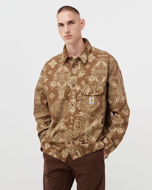 Carhartt WIP L/S Verse Shirt Brown - VERSE PRINT, HAMILTON BROWN