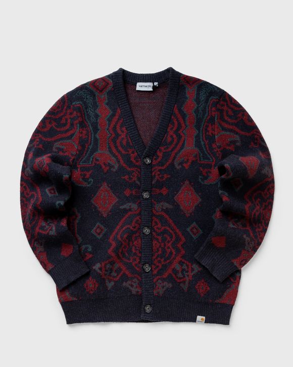 Carhartt WIP Verse Cardigan Blue - VERSE JACQUARD, DARK NAVY