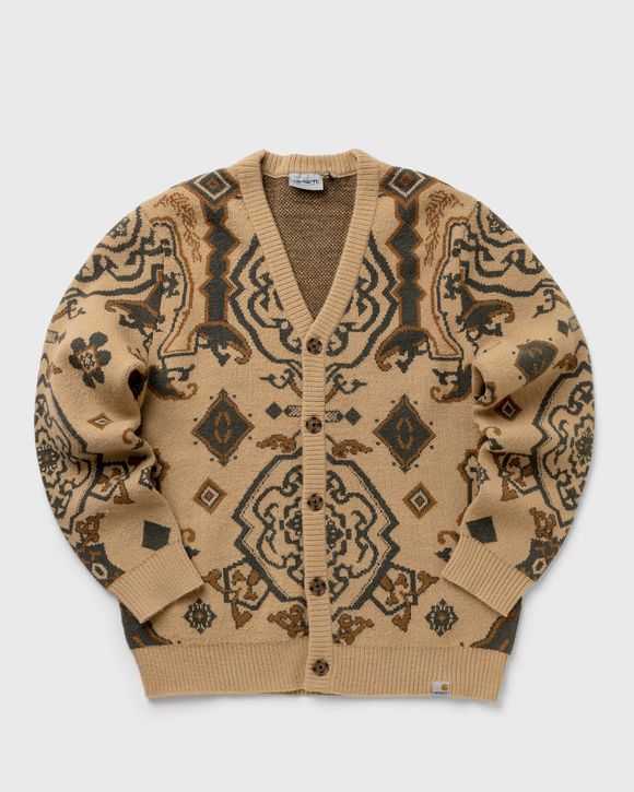 Carhartt WIP Verse Cardigan Brown - VERSE JACQUARD, DUSTY H BROWN