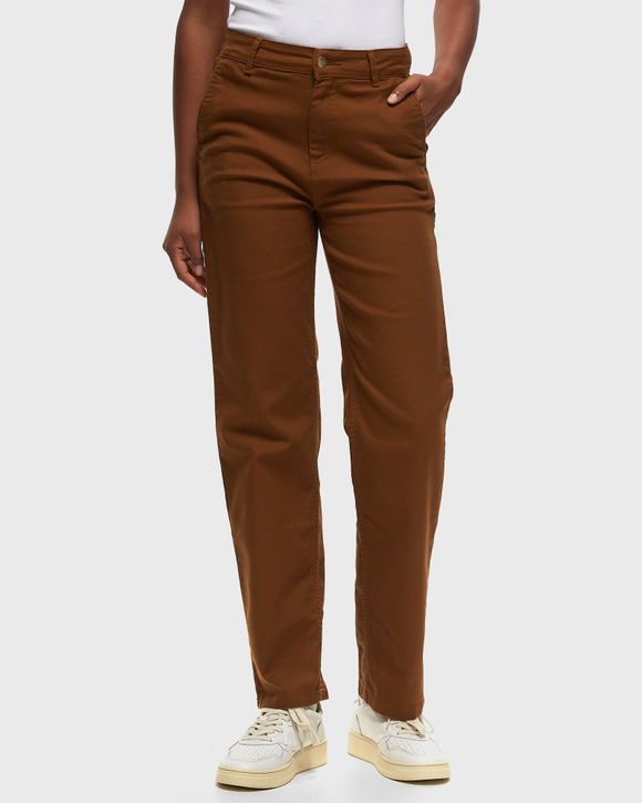 Carhartt WIP WMNS Pierce Pant Straight Brown - DEEP H BROWN RINSED