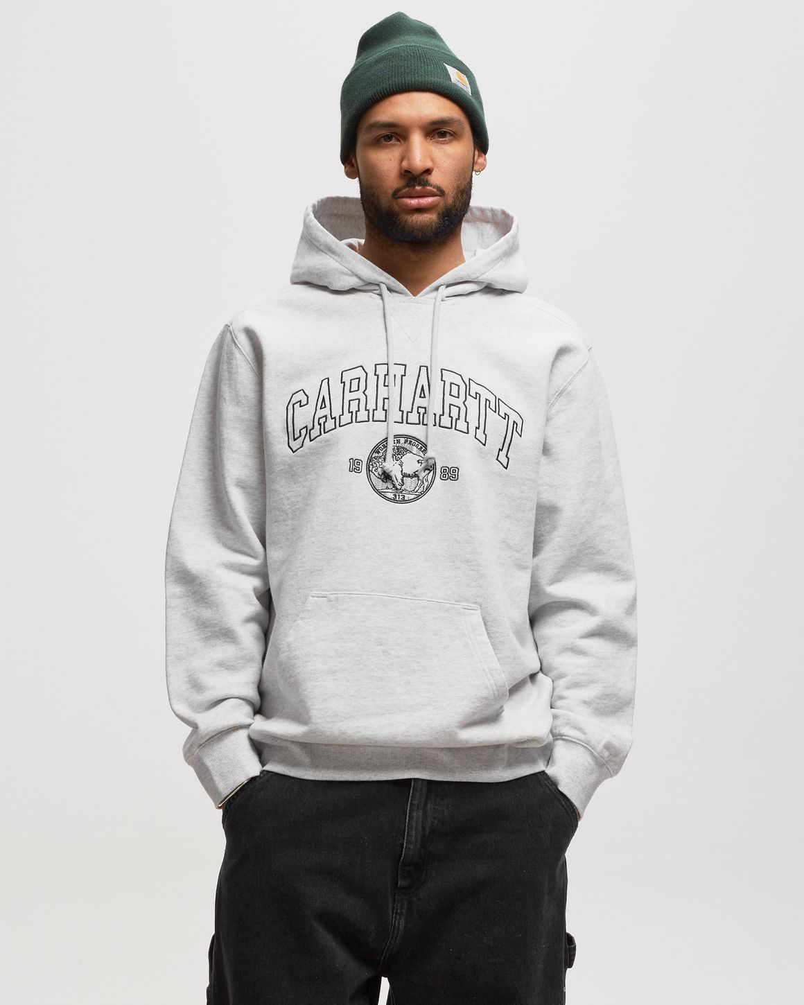 [CARHARTTWIP] HOODED CARHARTT SWEATSHIRT ★大人気★ Carhartt WIP WMNS Hooded Carhartt Sweatshirt Grey | BSTN Store