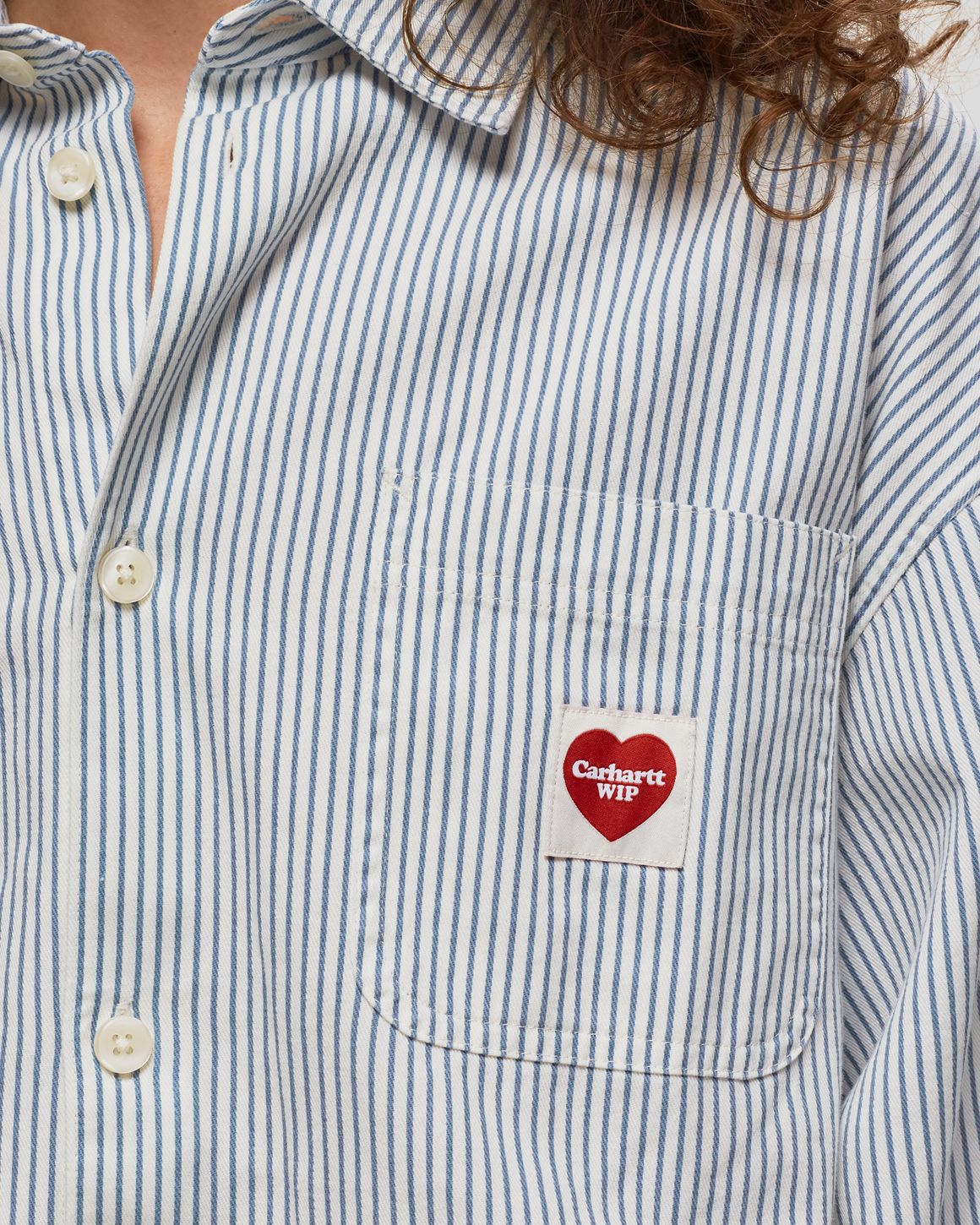 Carhartt WIP WMNS L/S Terrell Shirt Blue/White | BSTN Store