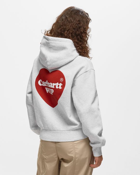 Carhartt WIP WMNS Hooded Heart Sweat Grey Red Ash Heather