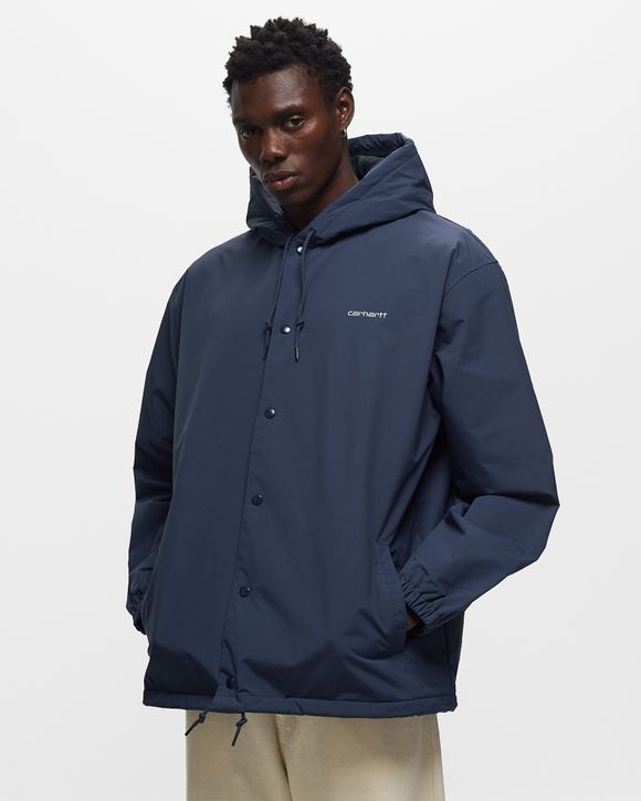 Carhartt WIP Hooded Coach Jacket Blue - Blue / White