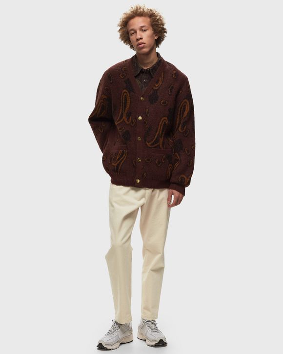 Carhartt WIP Medford Cardigan Brown - PAISLEY JACQUARD, BUCKEYE