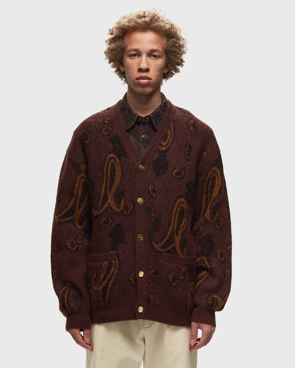 Carhartt WIP Medford Cardigan Brown - PAISLEY JACQUARD, BUCKEYE