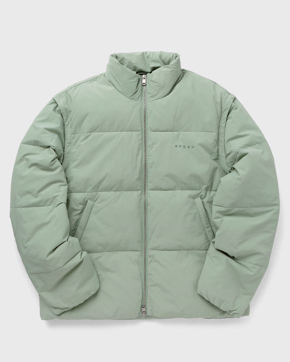 Edwin Detachable Sleeves Puffer Green