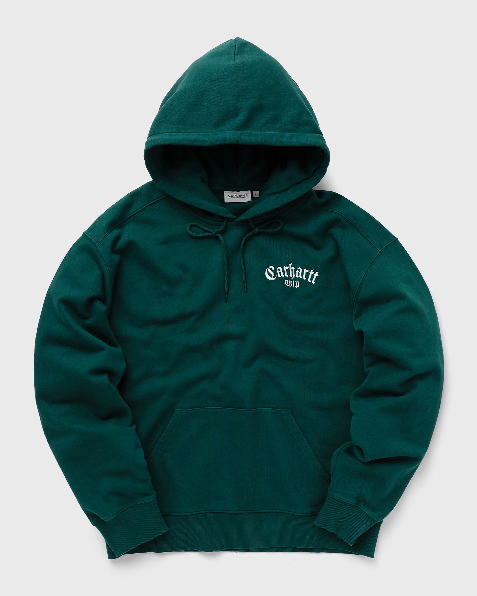 Carhartt WIP HOODED ONYX SCRIPT ダークグリーン Carhartt WIP Hooded Onyx Script Sweat Green | BSTN Store