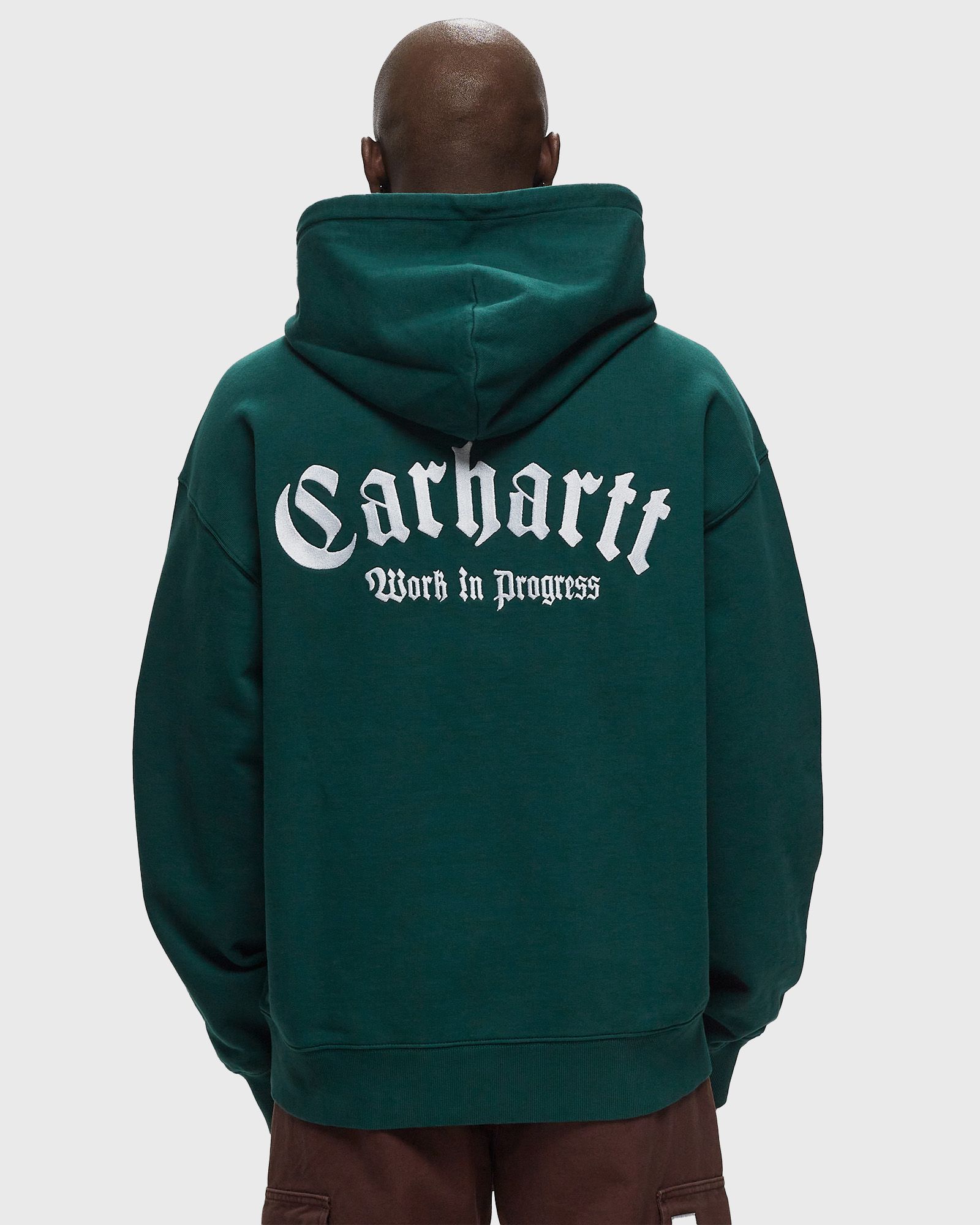 Carhartt WIP HOODED ONYX SCRIPT ダークグリーン Carhartt WIP Hooded Onyx Script Sweat Green | BSTN Store
