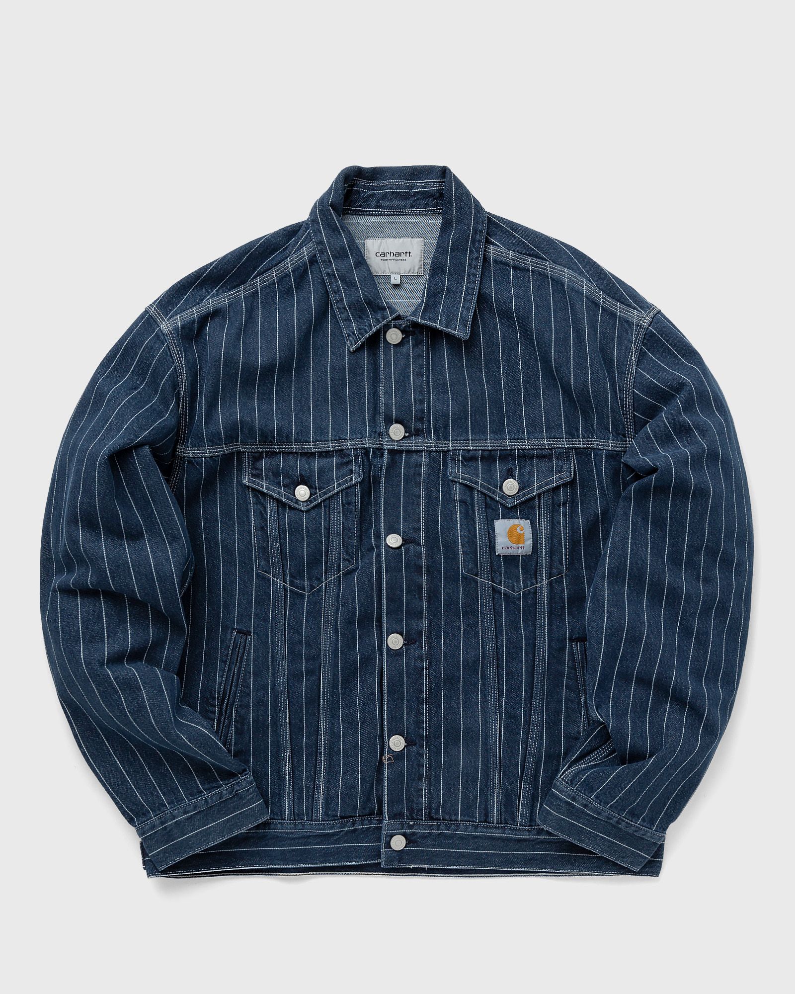 ジャケット・アウター Carhartt WIP ORLEAN JACKET Carhartt WIP Orlean Jacket - black (orlean stripe/black/white)