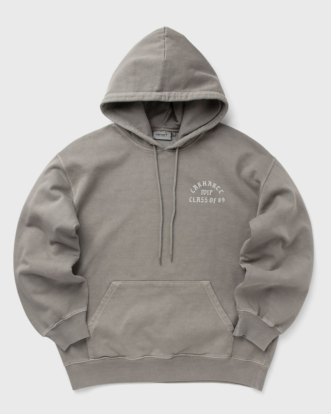 Carhartt WIP Hooded Class of 89 Sweat Grey - MARENGO / WHITE GARMENT DYED