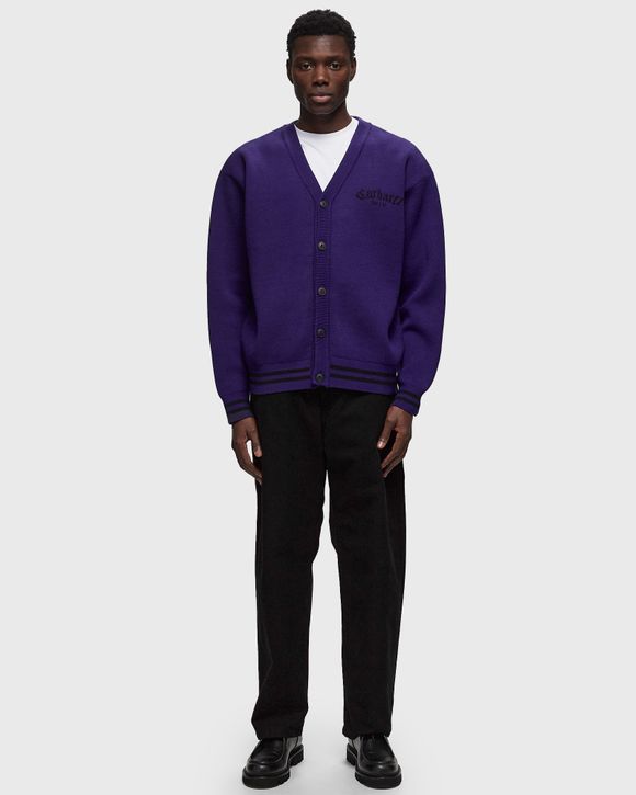 Carhartt WIP Onyx Cardigan Purple - TYRIAN / BLACK