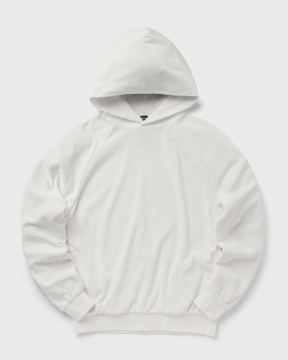 White 2025 velour hoodie