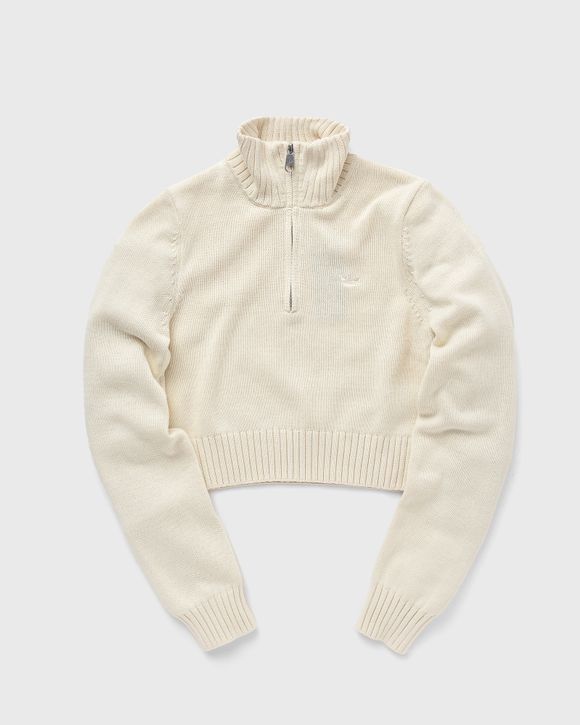 Adidas WMNS KNIT HALF ZIP Beige - WONWHI