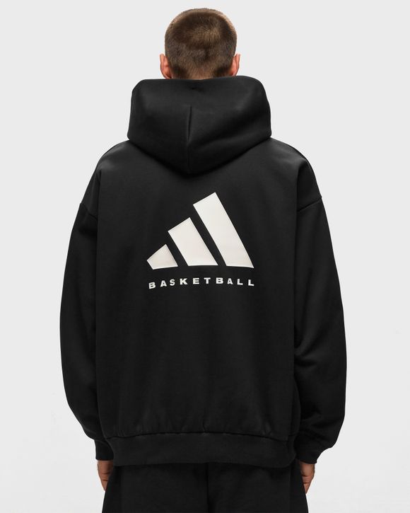 Adidas basketball flock trefoil best sale black hoodie