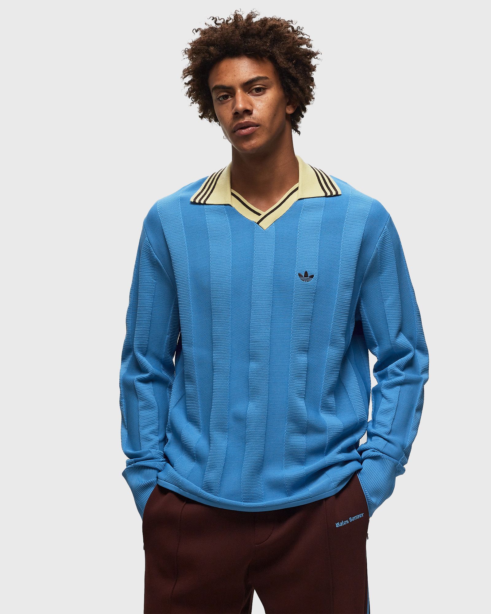 Adidas x Wales Bonner KNIT Football longsleeve Blue | BSTN Store