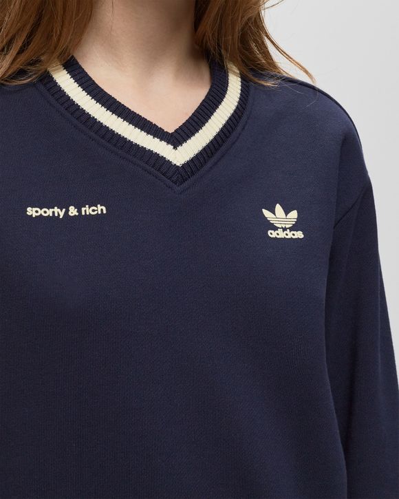 adidas x Sporty Rich V-Neck Crew Sweat