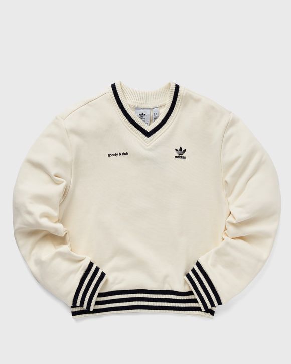 Adidas WMNS SPORTY RICH V-NECK CREW White BSTN Store