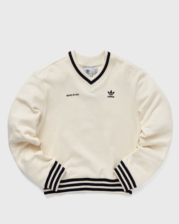 Adidas WMNS SPORTY & RICH V-NECK CREW White - CWHITE