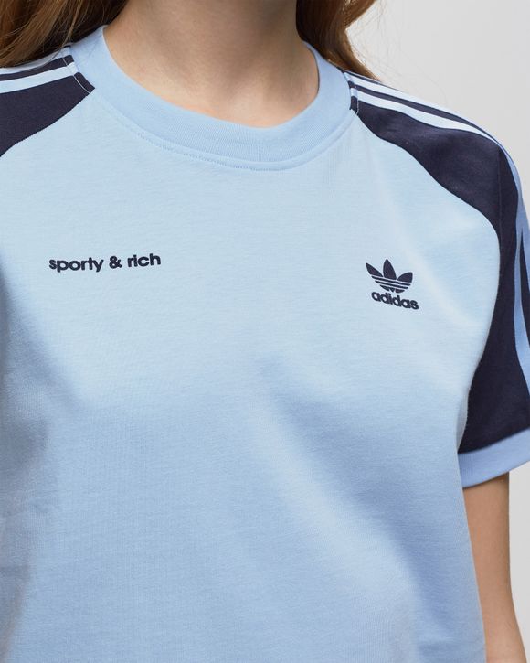 Adidas WMNS SPORTY & RICH TEE Blue - CLESKY