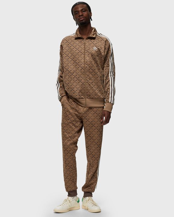 adidas Originals Retro Luxury track pants in brown with monogram print