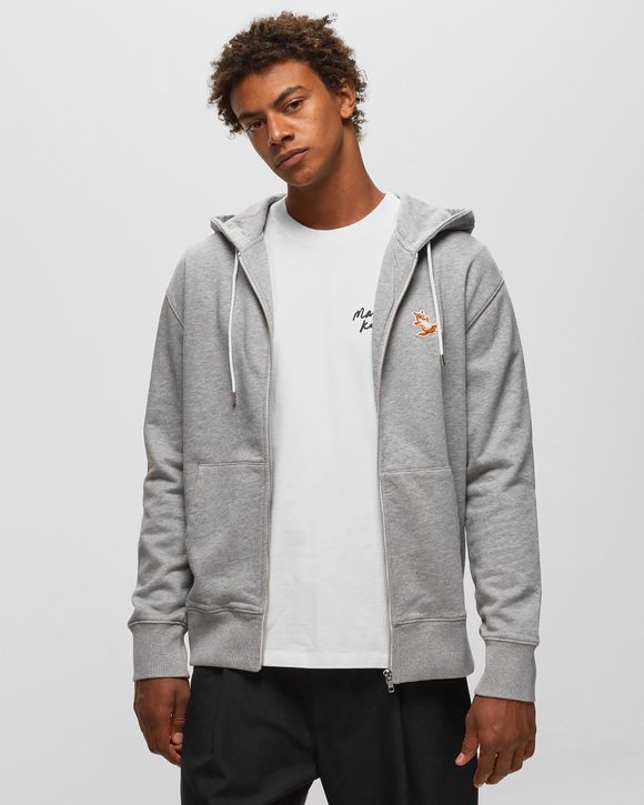 Maison Kitsune CHILLAX FOX PATCH ZIPPED HOODIE Grey GREY MELANGE