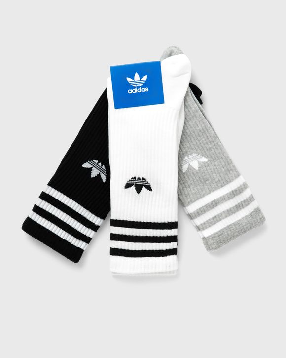 Adidas solid crew hot sale socks black