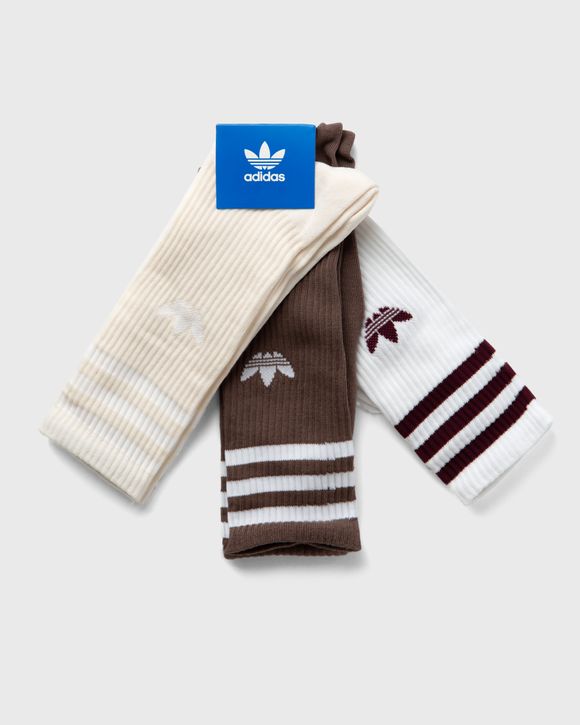 Adidas HIGH CREW SOCKS (3 Pairs) Brown/White | BSTN Store
