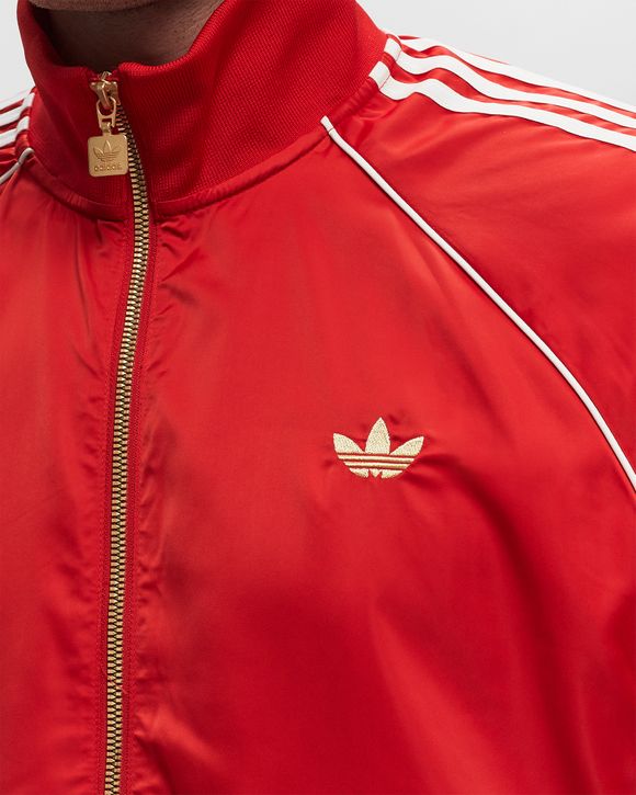 Adidas originals red superstar track top best sale