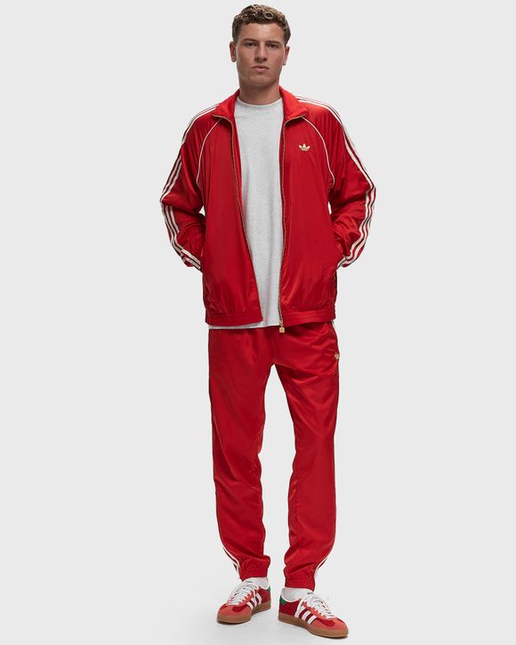 Adidas red track pants sale