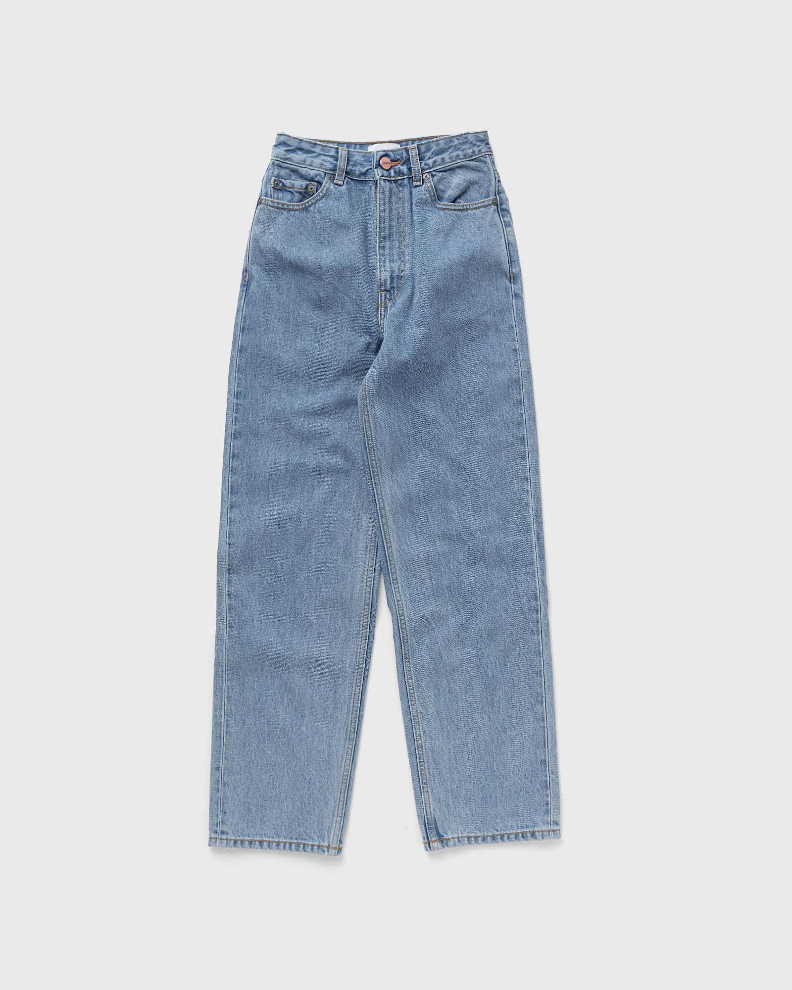 Ganni - rigid denim misy cropped women jeans blue in größe:s