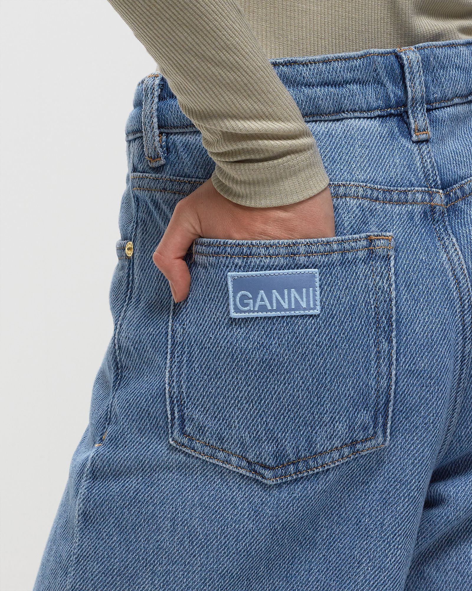 Heavy Denim Wide Drawstring Jeans