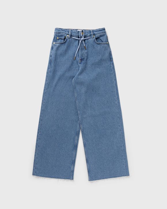 EXTRA WIDE LEG DRAWSTRING DENIM TROUSERS - BLUE - COS