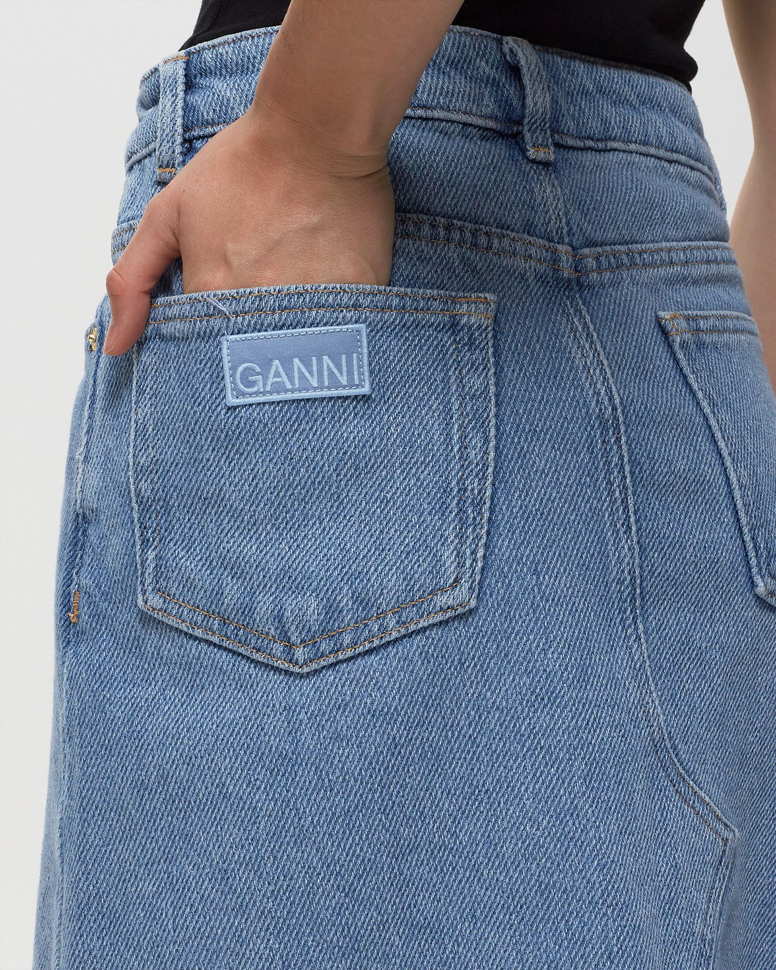 Heavy Denim Midi Skirt