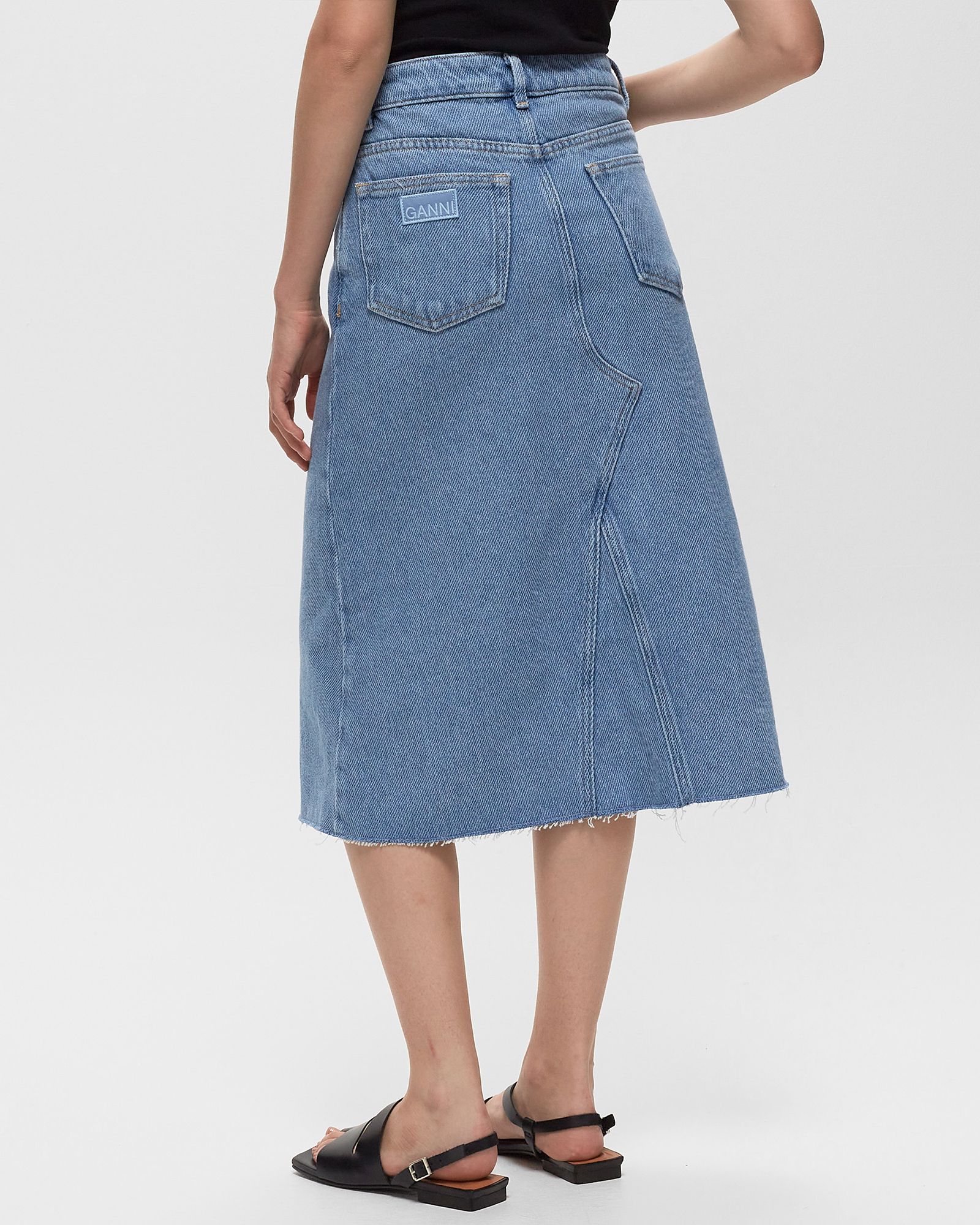 Heavy Denim Midi Skirt