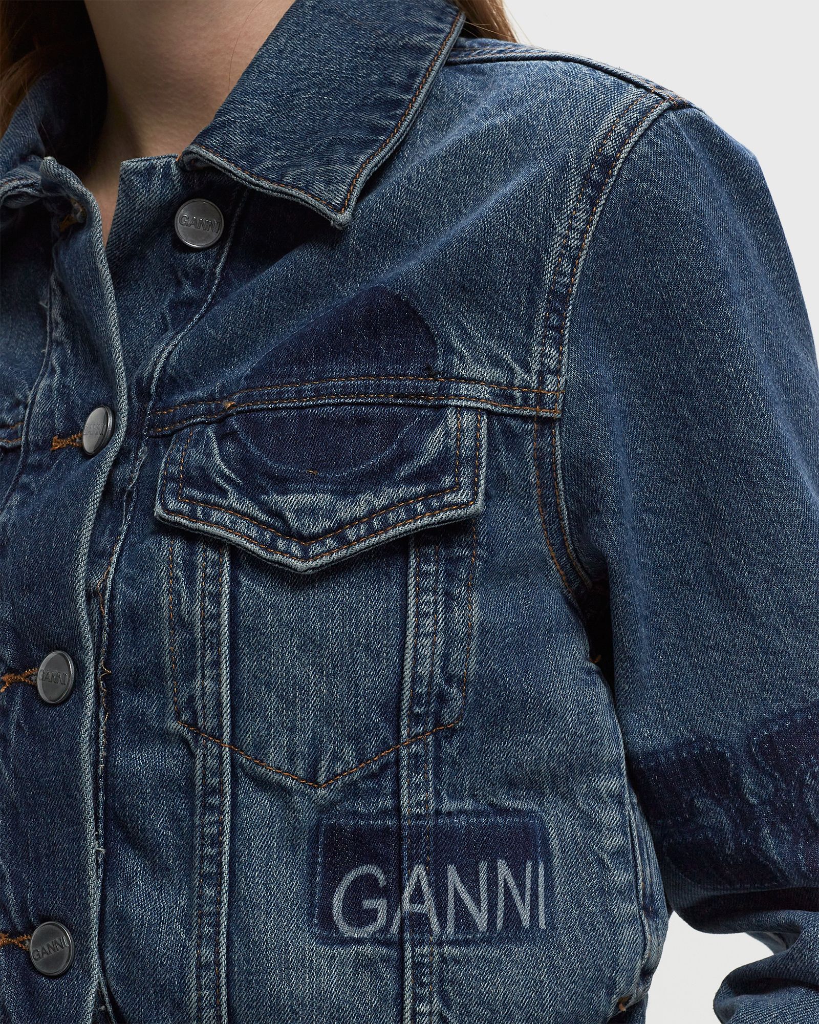 Patch Denim Bomber Jacket