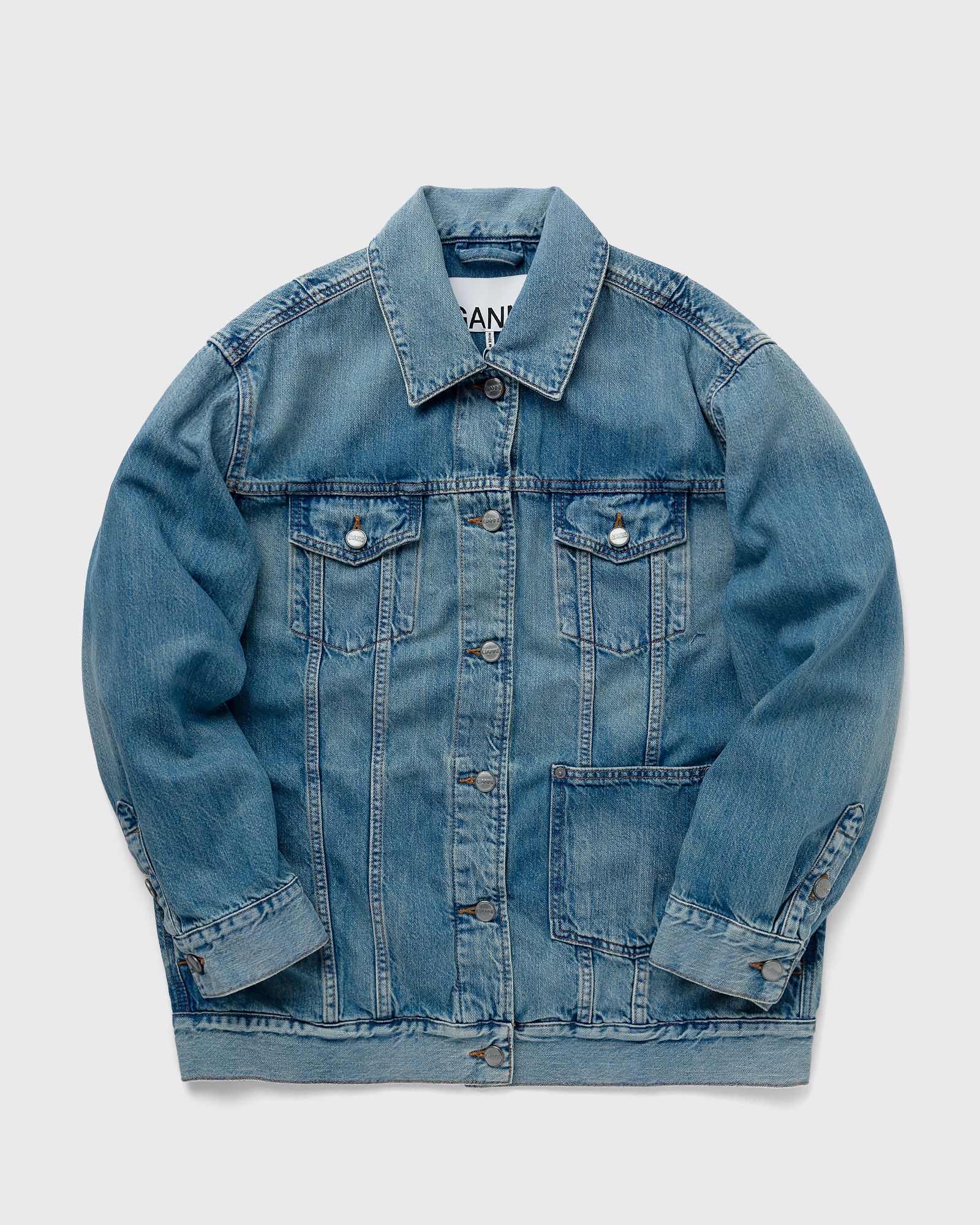 Ganni - tint denim oversized jacket women denim jackets blue in größe:s/m