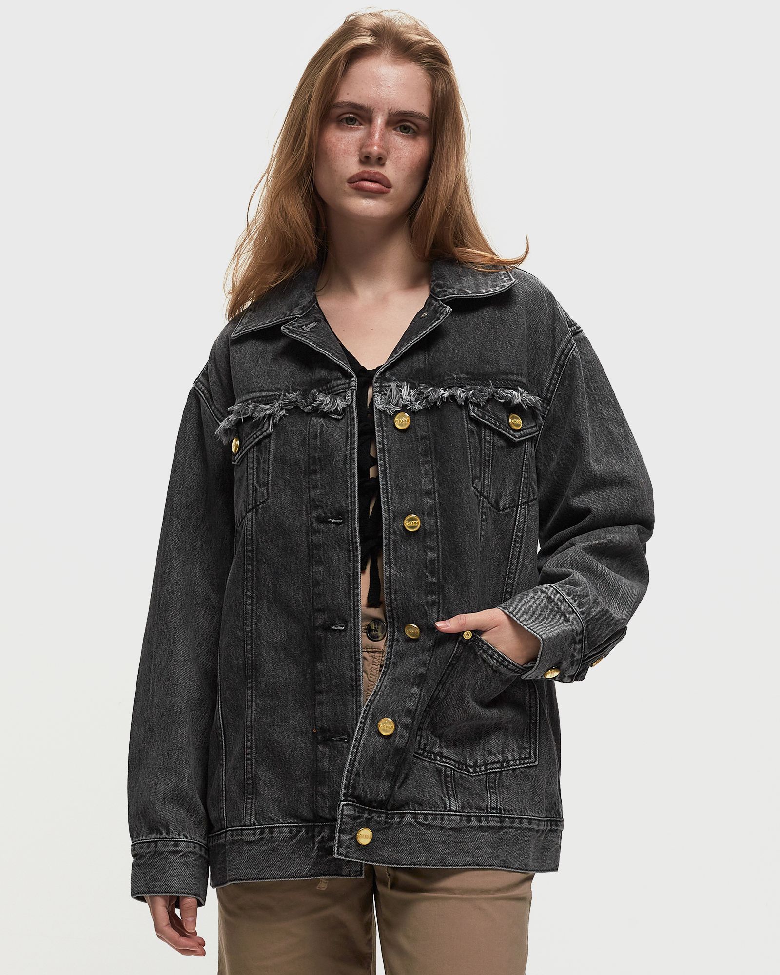 Snow Washed Denim Oversized Jacket
