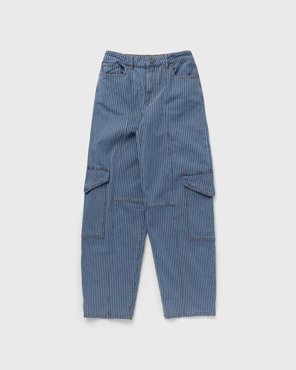 Light Stripe Denim Cargo Pants