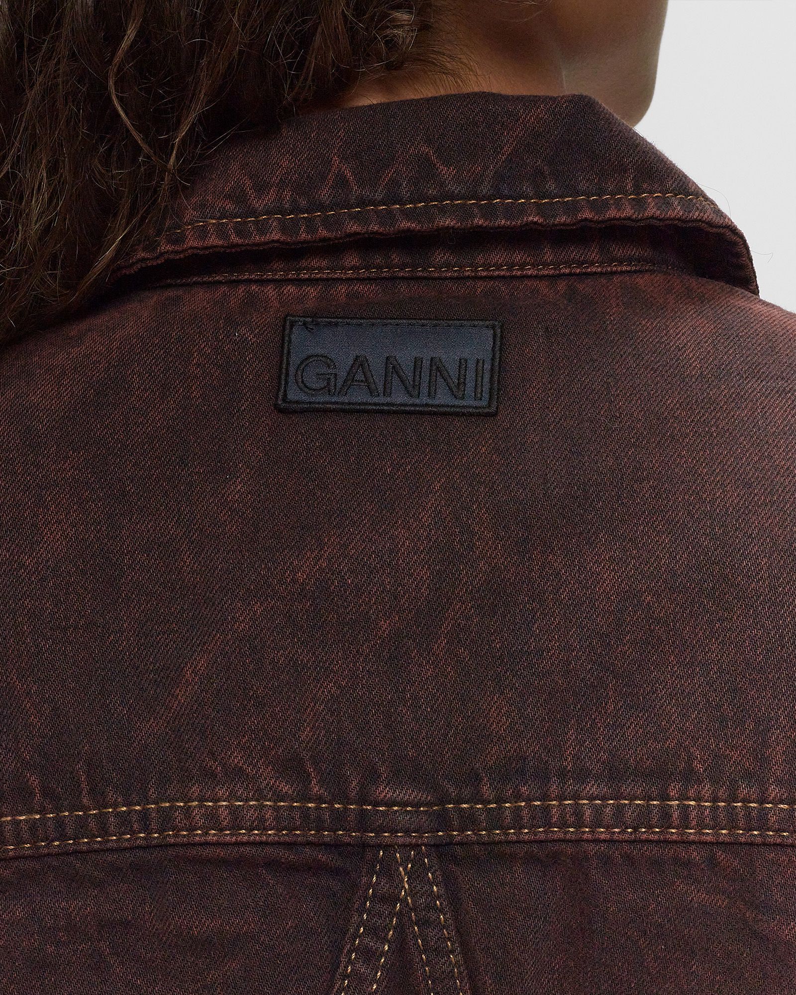 Overdyed Bleach Denim Cropped Jacket