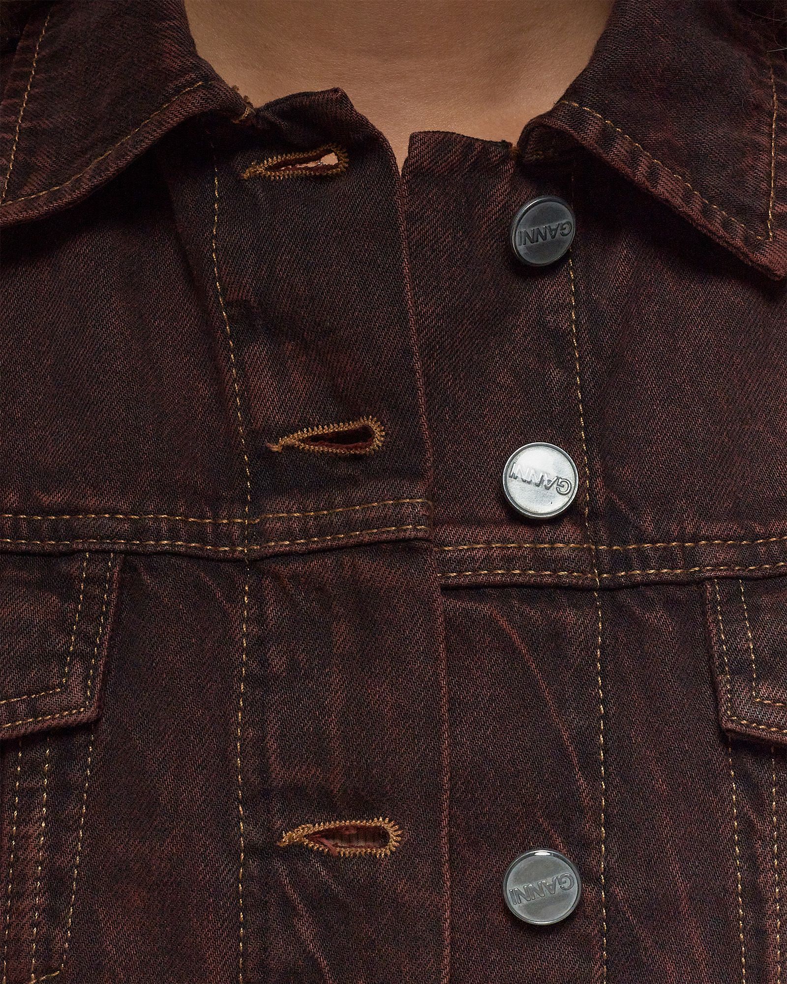 Overdyed Bleach Denim Cropped Jacket