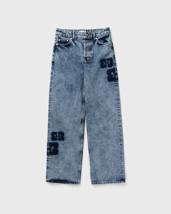 Mid Blue Stone Light Stripe Denim Cargo Pants