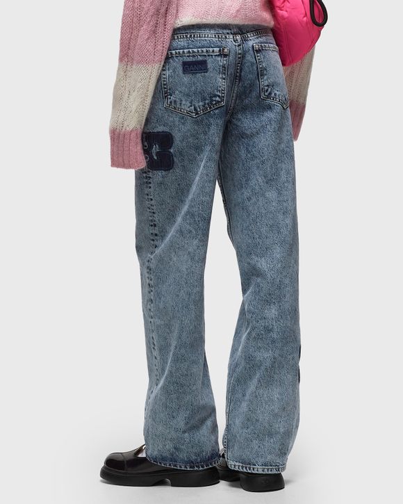 【関税&送料込】Ganni Jeans Izey Mid Blue Stone Blue Foil Izey Jeans | GANNI US