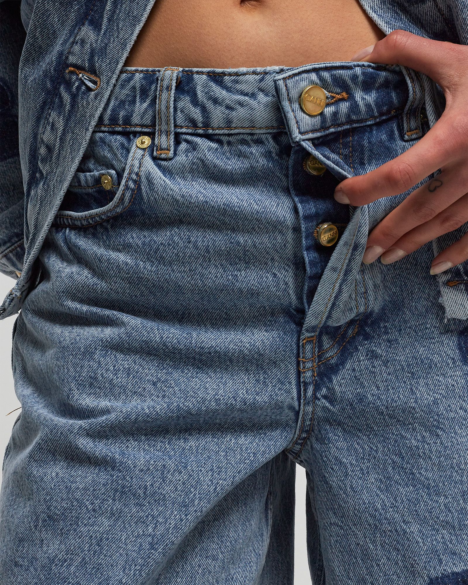 Patch Denim Shorts