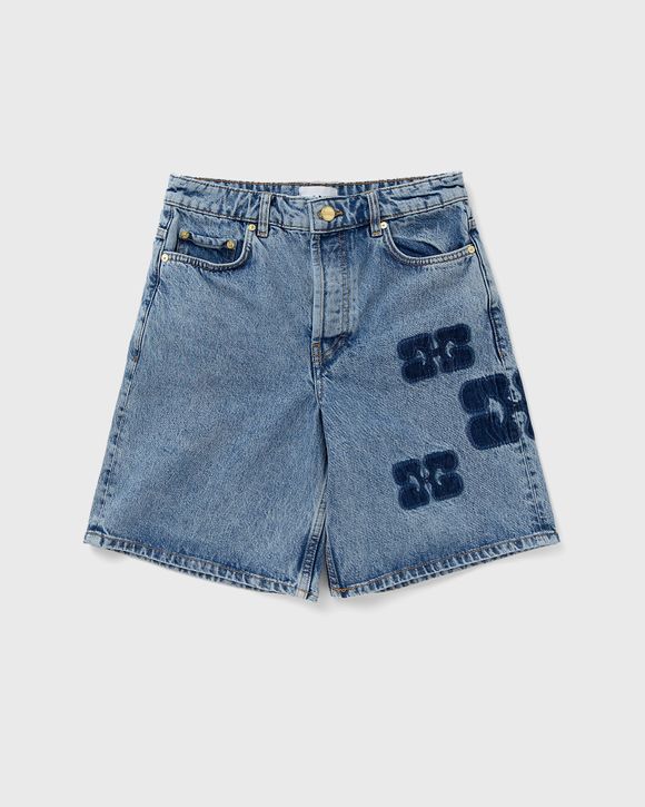 Ganni Patch Denim Shorts Blue | BSTN Store