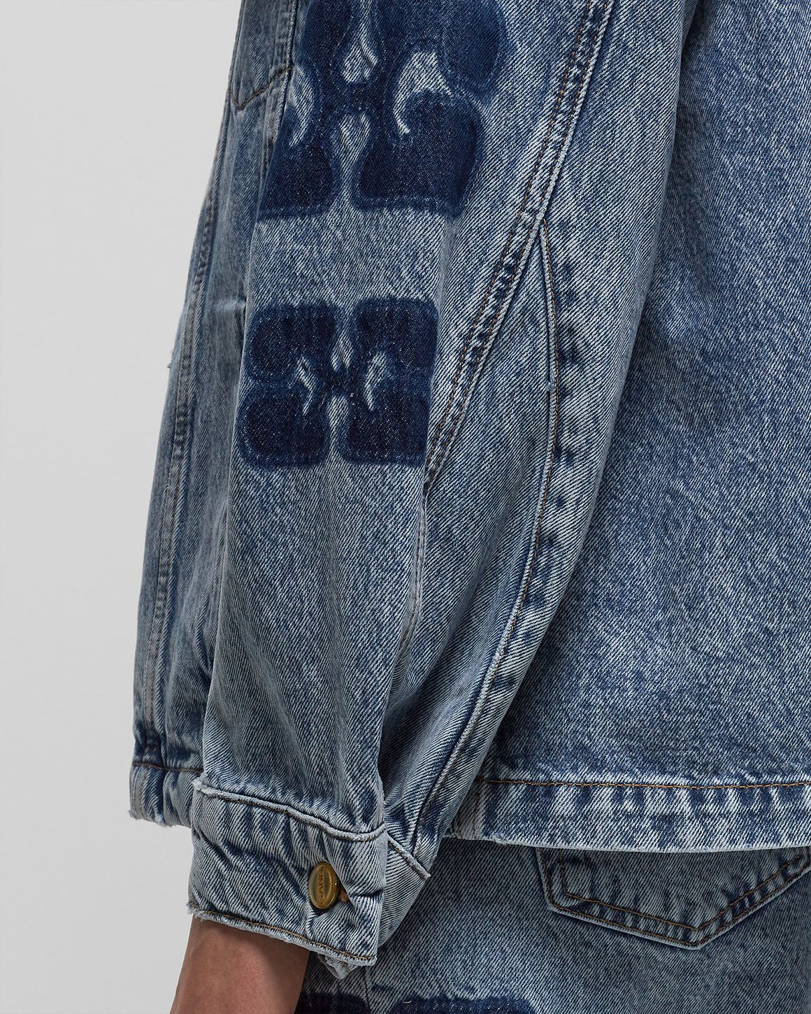 ★Ganni★ Gani logo patch denim jacket J1436 566 Ganni Patch Denim Jacket Blue | BSTN Store